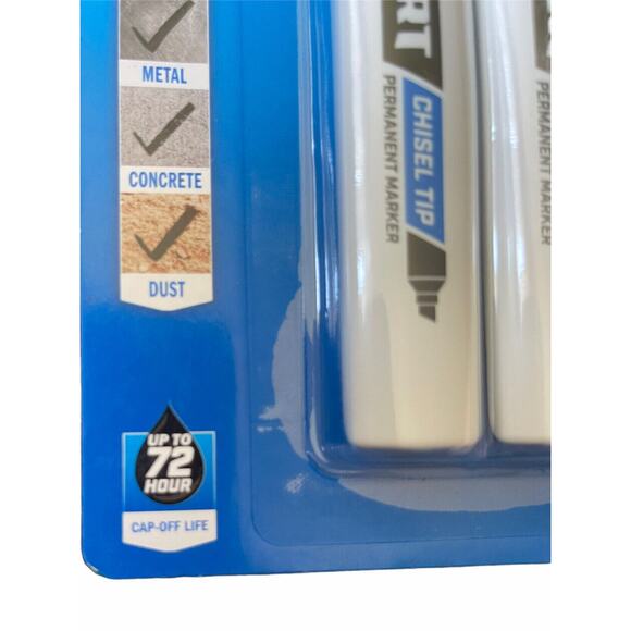Marker Black Chisel Tip Permanent Construction Workshop Multi-Surface 2 Pack - Picture 6 of 8